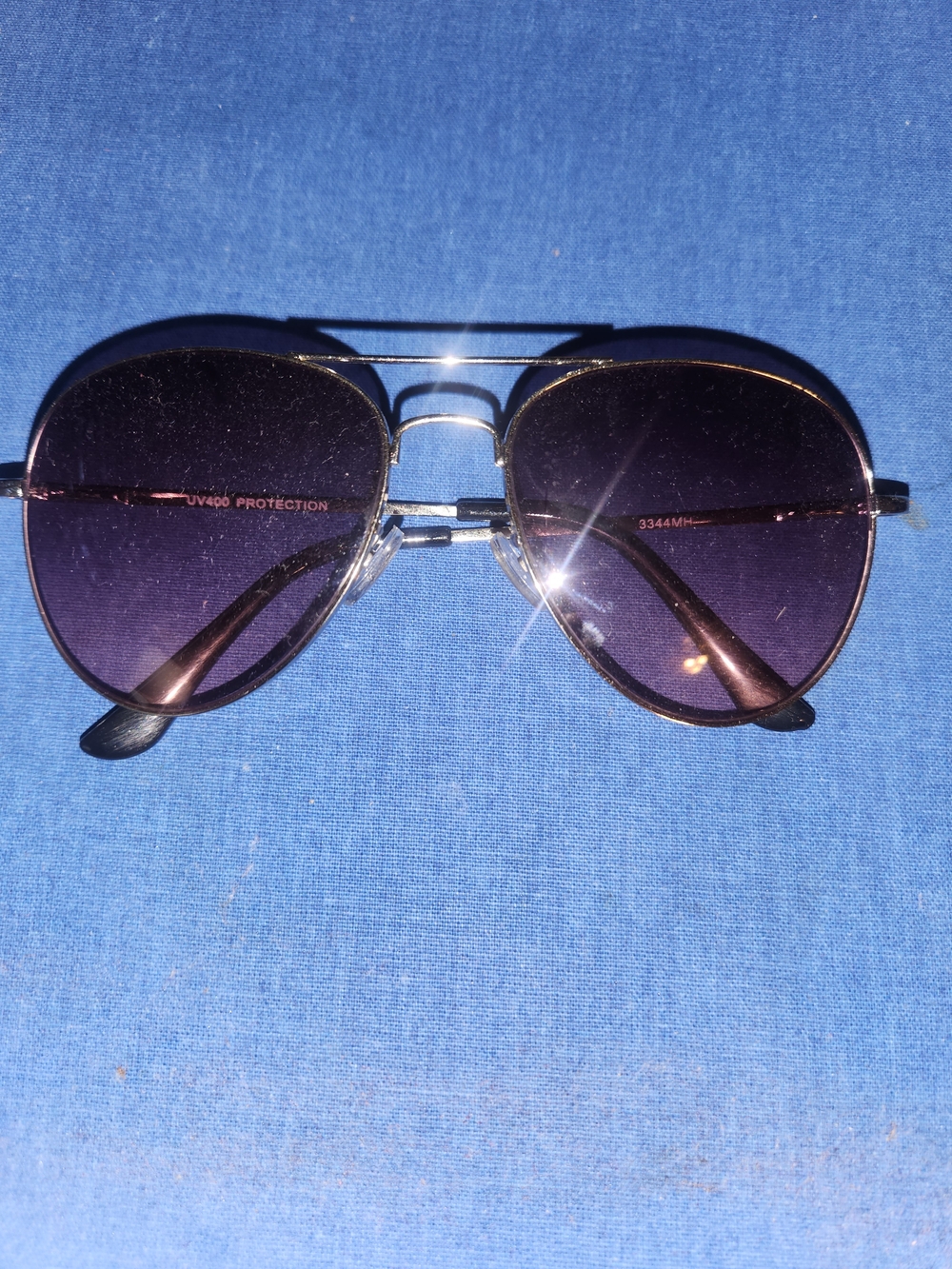 Aviator Sunglasses with Dark Purple Lenses